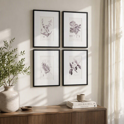 Ensemble de quatre pièces d'art mural botanique, ornement pour le salon, la salle à manger, la chambre à coucher et le couloir, 20 po x 28 po