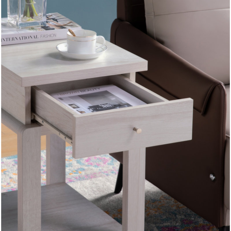 Chair Side End Table With One Drawer Bottom Shelf, Accent Table
