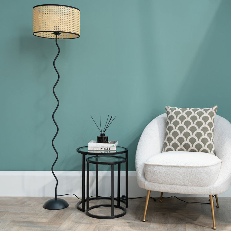 155cm Black Metal Floor Lamp