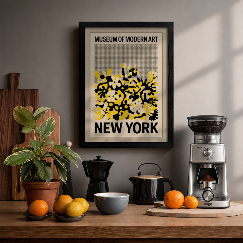 Museum Modern Art Retro - Framed Print, A2 - 59.4 x 42.0 cm, Black