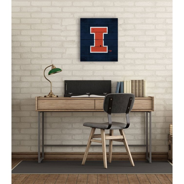 KH Sports Fan 20x20 Weathered Illinois Fighting Illini Classic Circle  Wall Sign, Team Color,1032100263