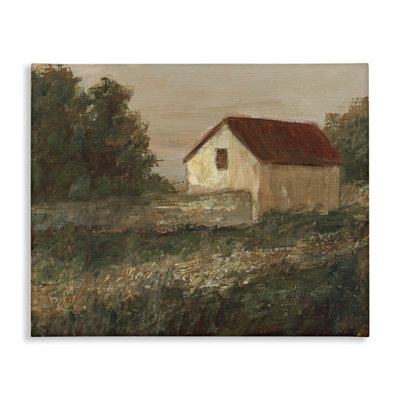 Art traditionnel sur toile, chalet traditionnel sur le toit rouge par Ethan Harper