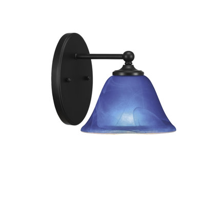 Aitkens Wall Sconce Shown With 7" Blue Italian Glass
