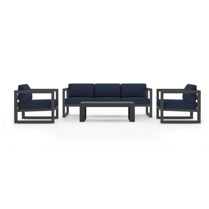Avion Outdoor 4 - Piece Conversation Set, Spectrum Indigo Sunbrella®