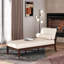 Chaise longue en tissu Sarom avec traversin-112216425