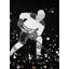 Joueur de hockey en action - Reproduction matte encadrée pour la décoration intérieure