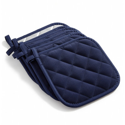 8" x 8" Cotton Pot Holders with Heat-Resistant Silverstone Lining