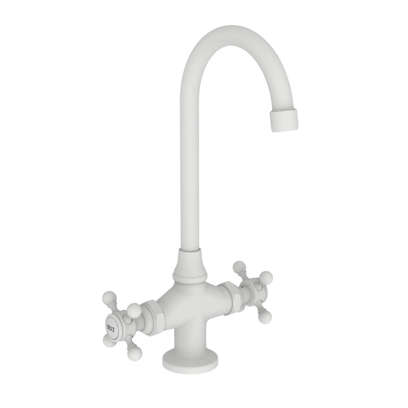 Chesterfield Double Handle Bar Faucet, Matte White