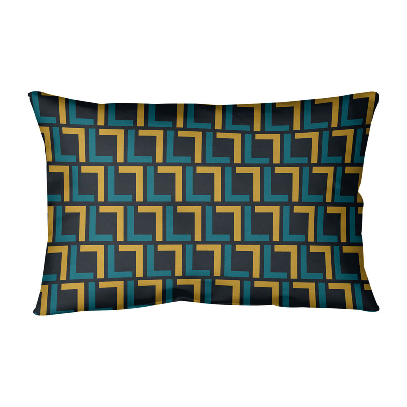Housse de coussin rectangulaire Jacksonville Football Luxury, Bleu sarcelle / or / noir, Simili daim