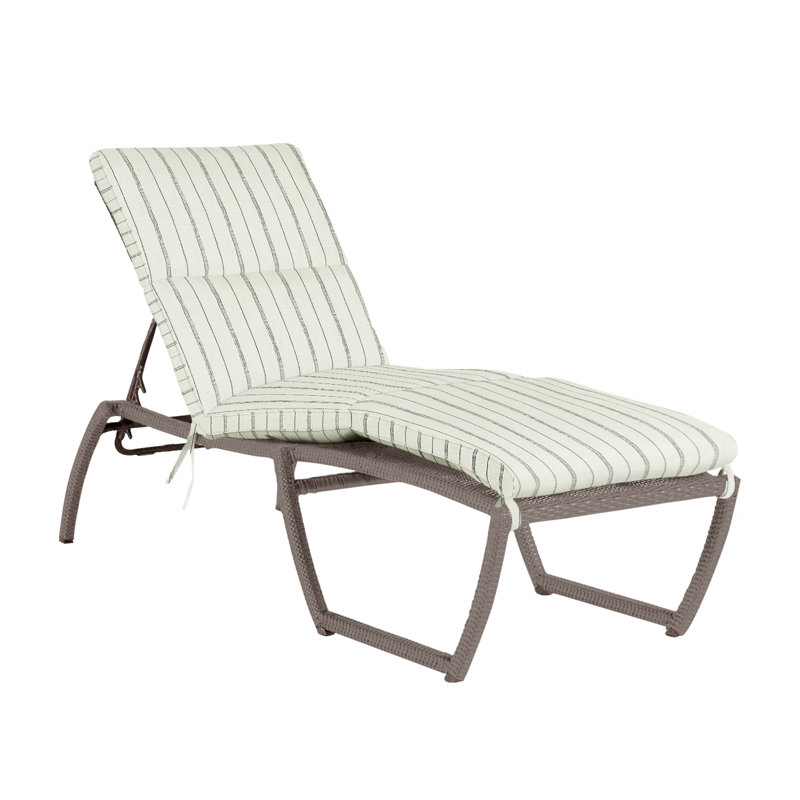 Skye 80.5" Long Reclining Single Chaise with Cushions, Oyster, Rollo Lace InsideOut® Linen, Welt