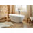 71 Inch Freestanding Solid Surface Soaking Bathtub Matte White