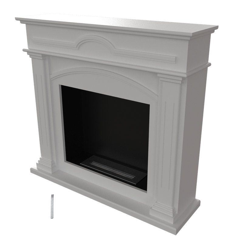 37.8'' W Bio-Ethanol Fireplace, White