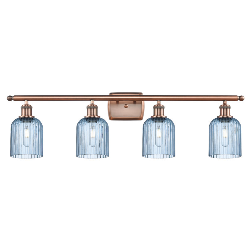 Fiennes 4 - Light Dimmable Vanity Light, Antique Copper, Blue