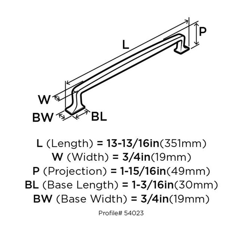 Poignée Westerly, Nickel satiné, 12"