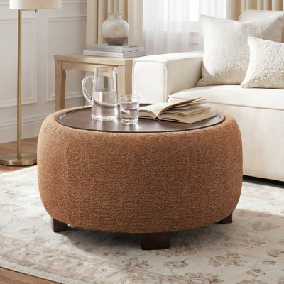 Round Cocktail Ottoman with Storage