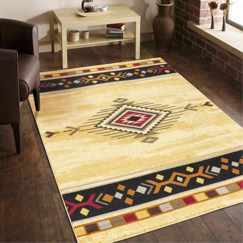 Cream 2 Ft. 7 In. X 7 Ft. 3 In. Southwest Area Rug