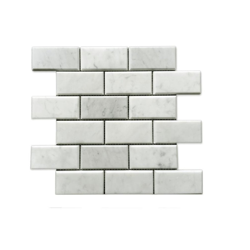 Carreau de mosaïque biseauté en marbre et brique à joint biseauté