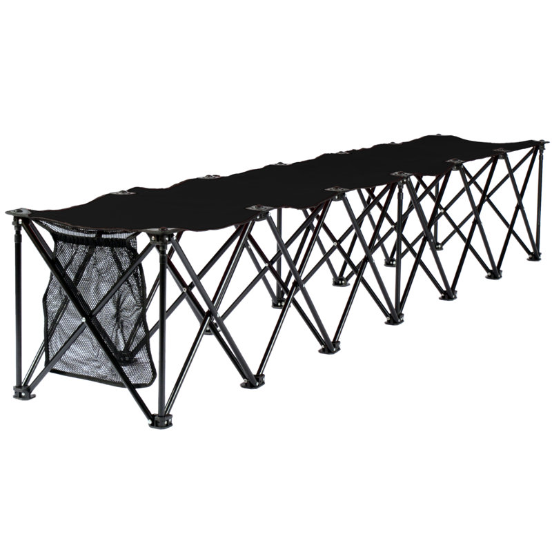 Luongo Folding Camping Bench, Black, 102"