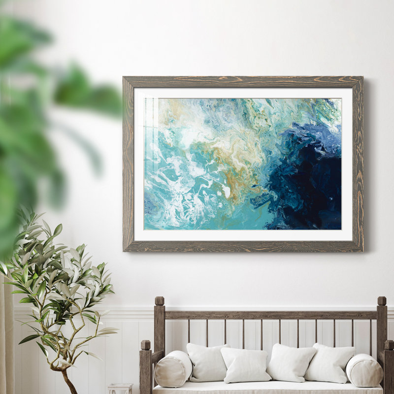 Océan - peinture encadrée, gris, H 37,5 po x l 27,5 po x P 1,5 po