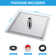 16-Inch Square Rain Showerhead Stainless Steel Large Ultra Thin Showerhead Only
