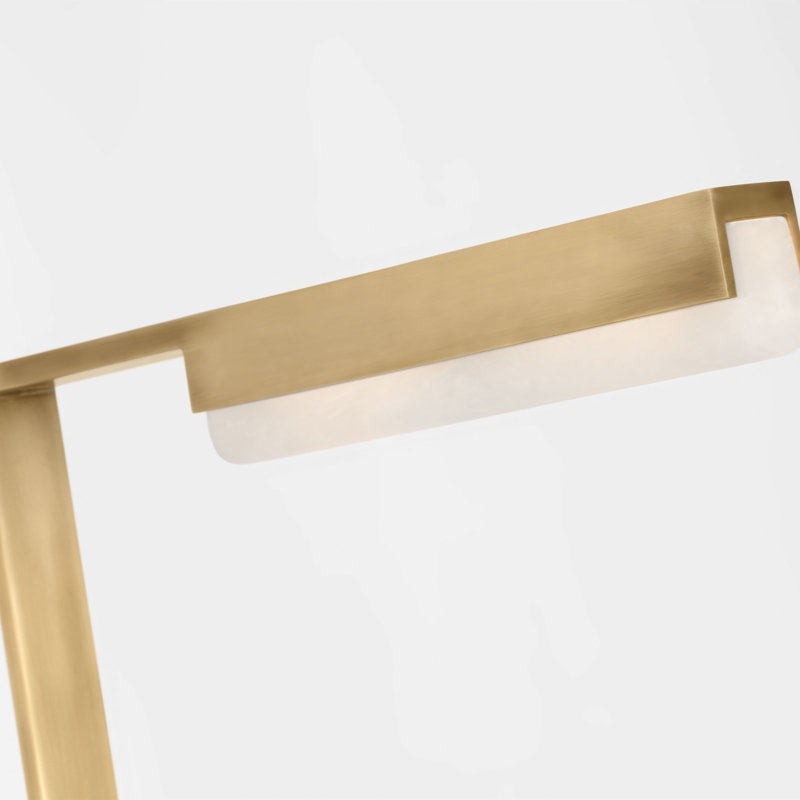 Linea LED Floor Lamp, Hand Rubbed Antique Brass