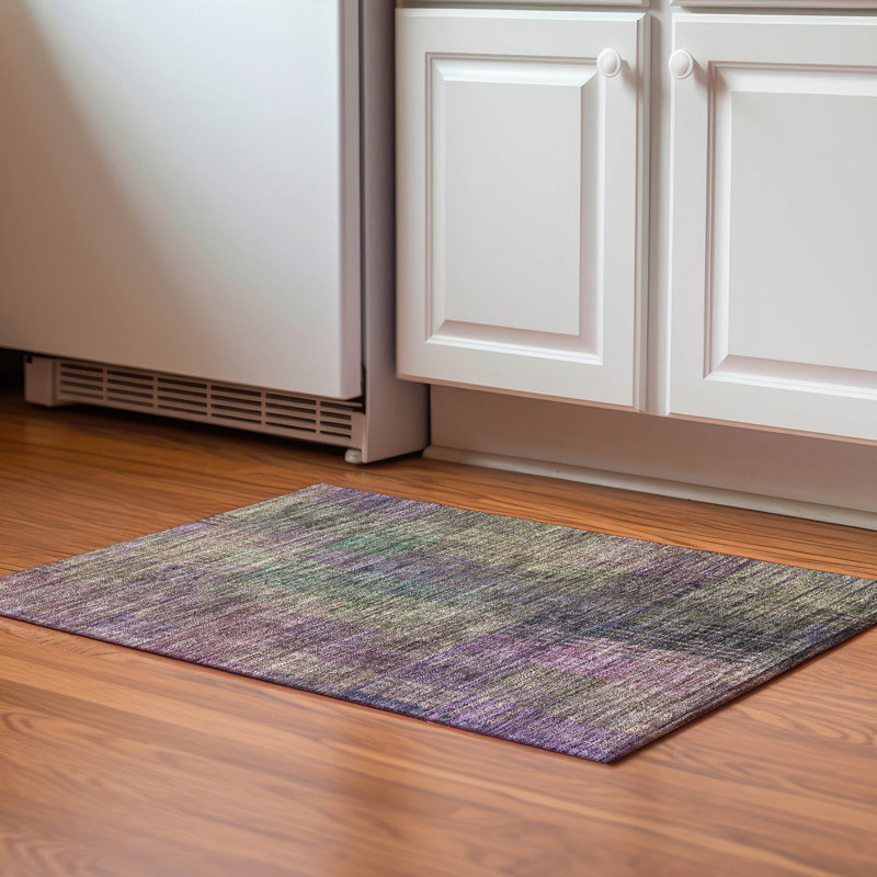 Premium Machine Washable Prisco Plum Rug, Rectangle 1'8" x 2'6"