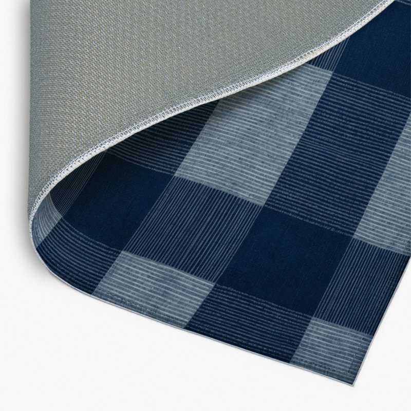 Tapis d'intérieur et d'extérieur à carreaux bleu, Rectangle 4pi x 6 pi