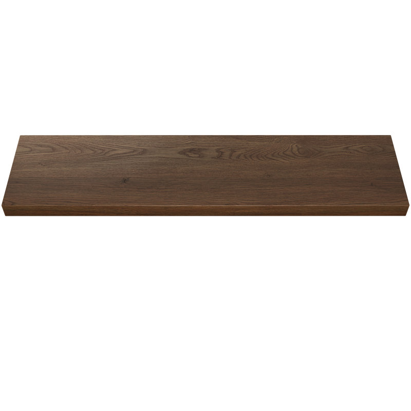 Plain Sliced Oak Floating Shelf, Brown Wood