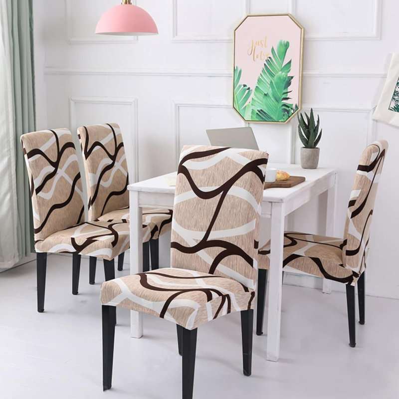 Housse parsons Parsons - beige - ensemble de 4, élasthanne extensible, lavable, anti-poussière