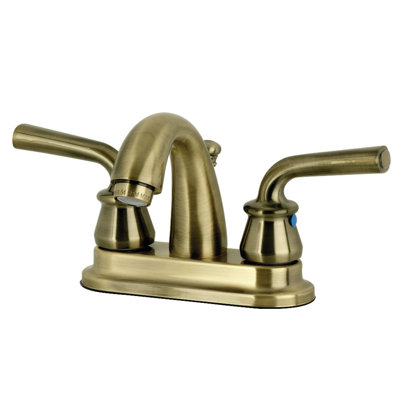 Robinet de salle de bain central à fixation à deux poignées à 3 trous à fixation sur le comptoir 4 po Kingston