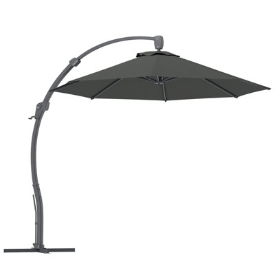 Outsunny 3(m) Garden Cantilever Parasol with Crank Aluminium Frame