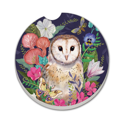 Sous-verre de voiture en pierre Barn Owl