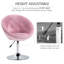 Chic Accent Seat - Pink, Round , Height Adjustable For Living Room Area Swivel Base