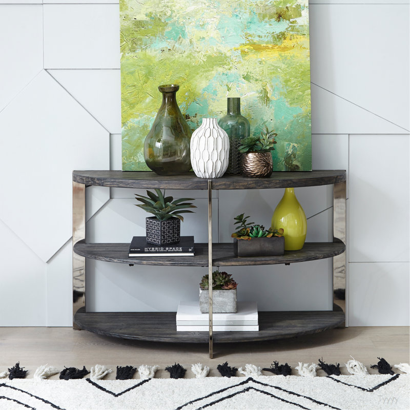 Console Kalne en forme de demi-lune avec 2 tablettes ouvertes