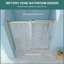 Porte de salle de bain coulissante simple, 48 po 48,8 po, verre trempé de 8 mm, cadre doré, douche rouille en acier inoxydable 304 H 48 po x H 76 po réversible gauche à droite, écran d'eau, glissade-124250141