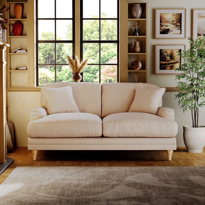 Adaku 2 Seater Sofa, Marble, Country Oak