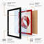 Heron in Red Circle Minimalist - Framed Print-398961265-398961267