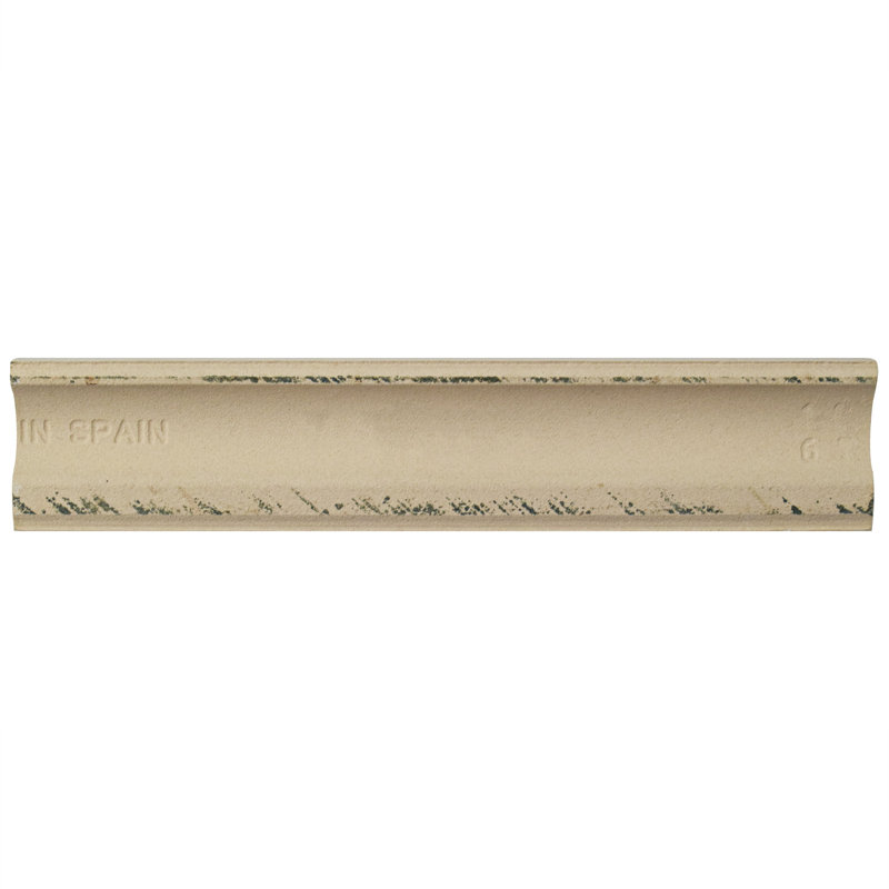 Classico Carrara 6" x 1.25"  Ceramic Pencil Liner Tile Trim in White/Gray