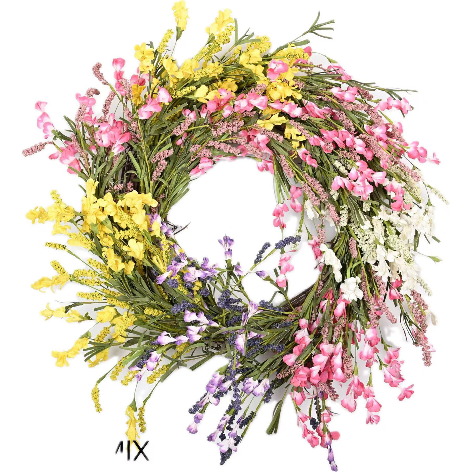 26" Blossom Wildflower Spring Front Door Wreath, Mix