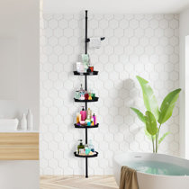 Rebrilliant Serviteur de douche en plastique au-dessus d'une pomme de douche,  support de douche suspendu avec crochet et boîte à savon - Wayfair Canada