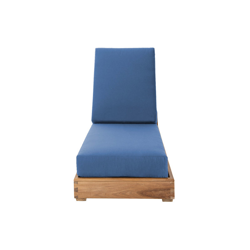 Chaise longue d'extérieur en teck Starlita, Saphir