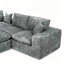 Canapé modulaire compressé en forme de L 107 po avec deux repose-pieds et coussins de salon Boucle-129380465
