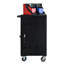 Tablet Laptop 32-Bit-Plastic Device Basket Device For Mobile Charging Trolley- Includes Cable Management Dividers, Cable Clips, Storage Compartment, And Removable Doors (Black)-123994475