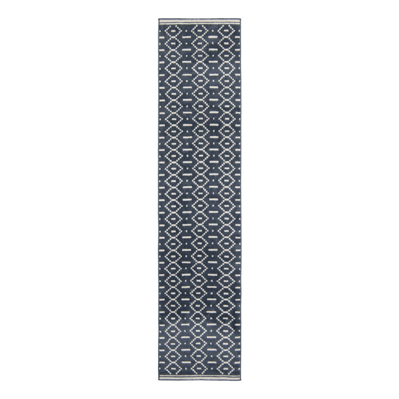 Latitude Run® Begna Nikolis Rug Blue, Runner 2'7" x 12'