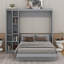 Lit escamotable double avec tablettes, garde-robe et lumières DEL-1860228962-1860228963