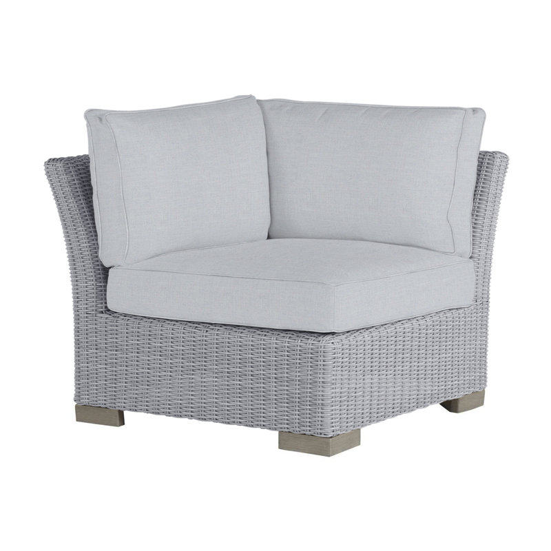 Club Woven Patio Lounge Chair with Cushions, Oyster, Welt, Linen Chambray