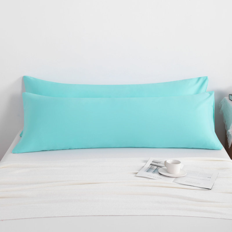2PC Hypoallergenic Microfiber body pillowcase, Aqua