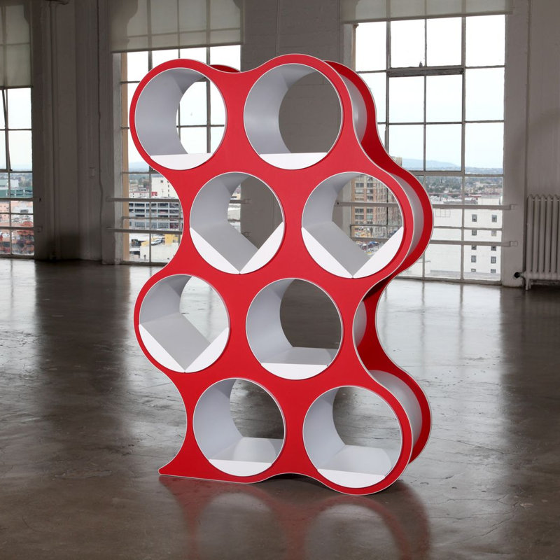 Bibliothèque géométrique BOLLA Pop, 8 tablettes, Rouge
