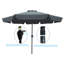 Parasol de patio extérieur 10pi (3 m) avec rabat, 8 pièces, avec inclinaison, avec manivelle, sans base / anthracite, taille de poteau 38 mm (1,49 pouce)