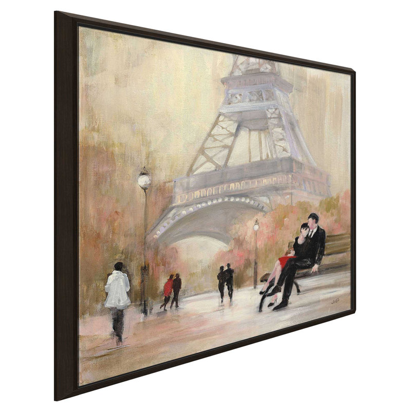 «Romantic Paris I (Square)» par Julia Purinton, reproduction, Cadre flottant espresso, H 31,5 po x l 31,5 po x P 2 po
